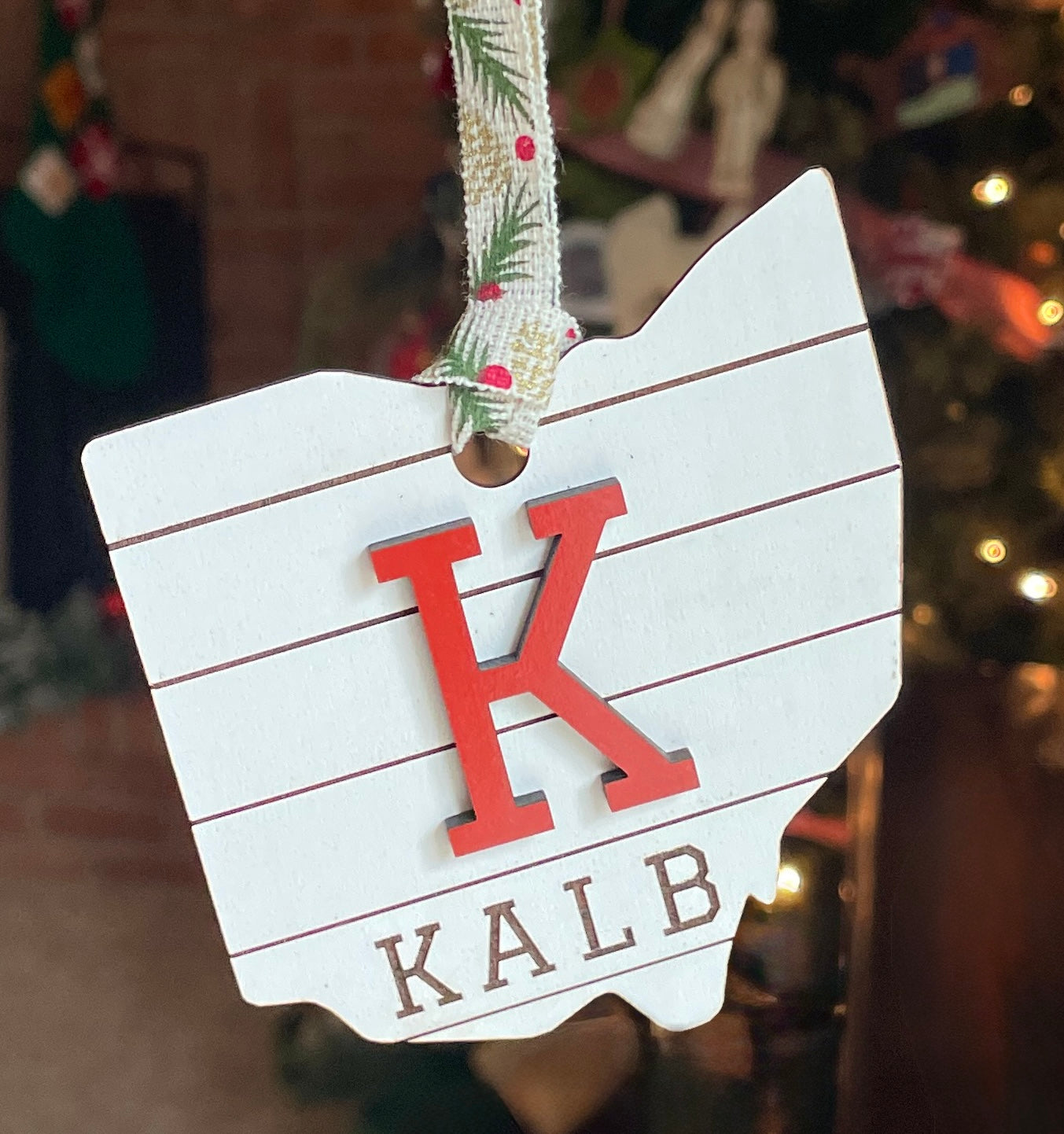 Personalized Ohio State Ornament - Custom Family Name