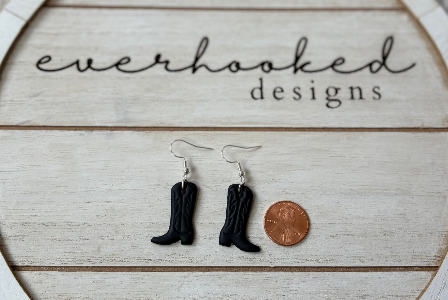 Ever Country Cowgirl Boot Earrings