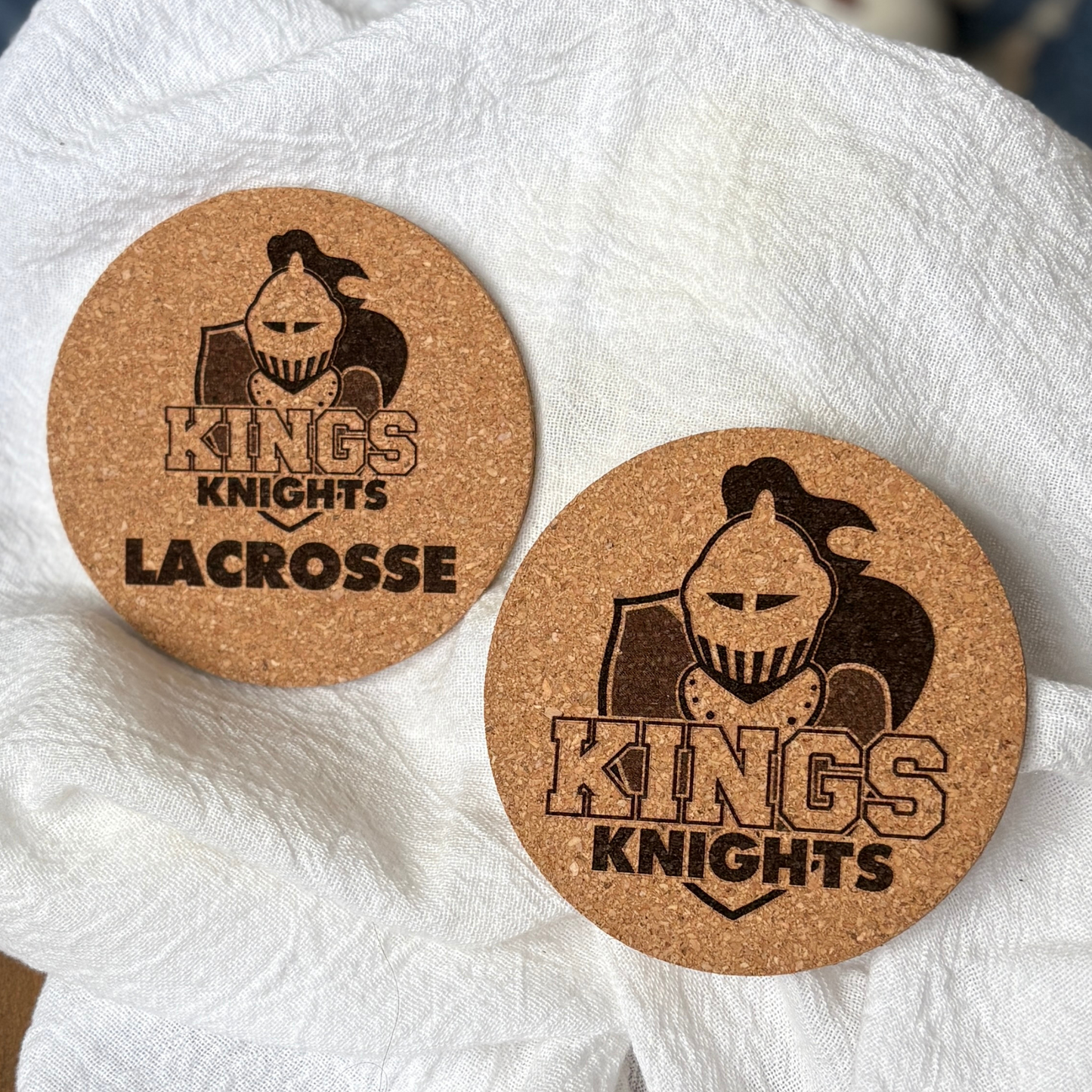 Kings Knights Cork Coasters | Laser Engraved