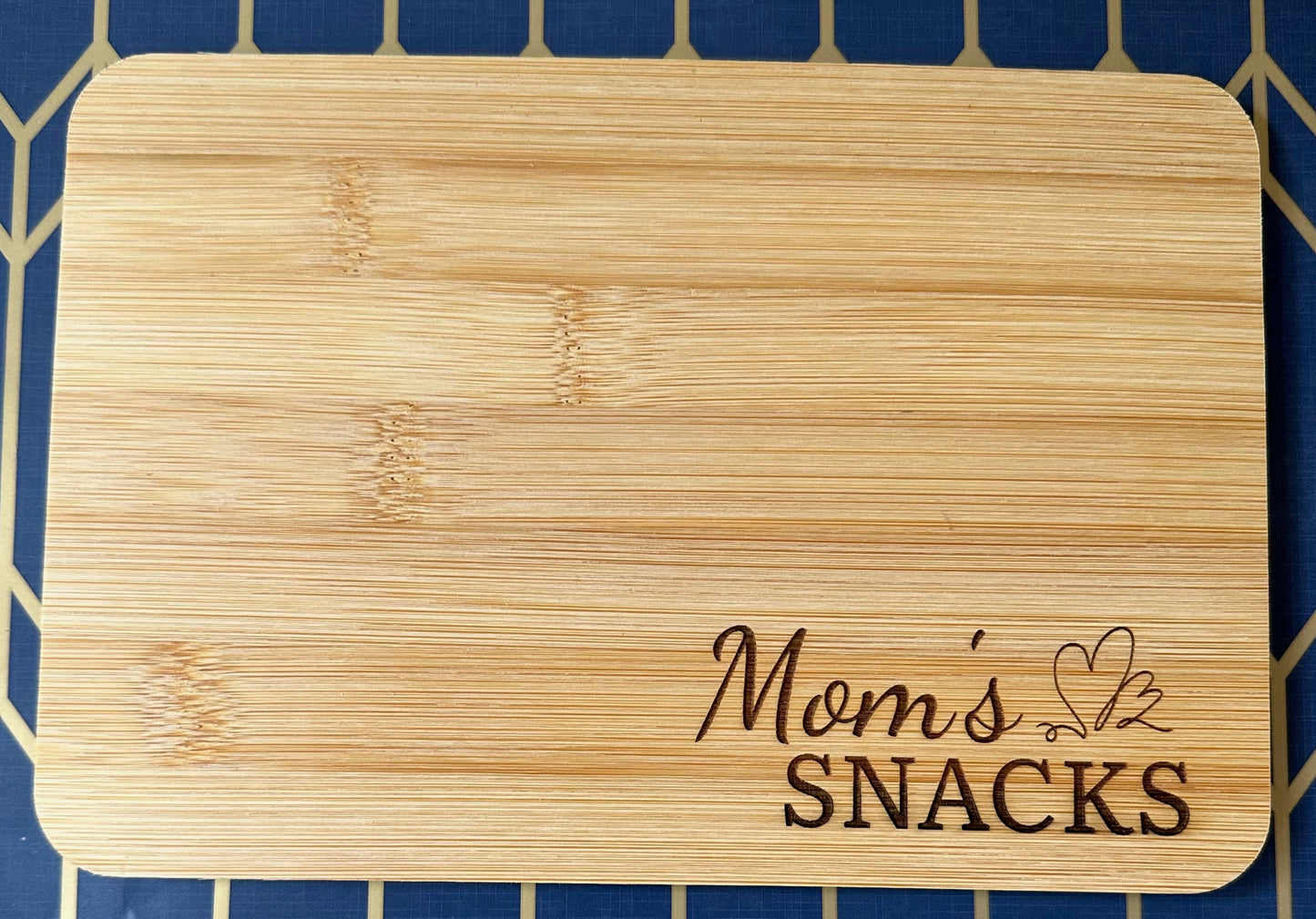 "Mom's Snacks" Bamboo Cutting Board