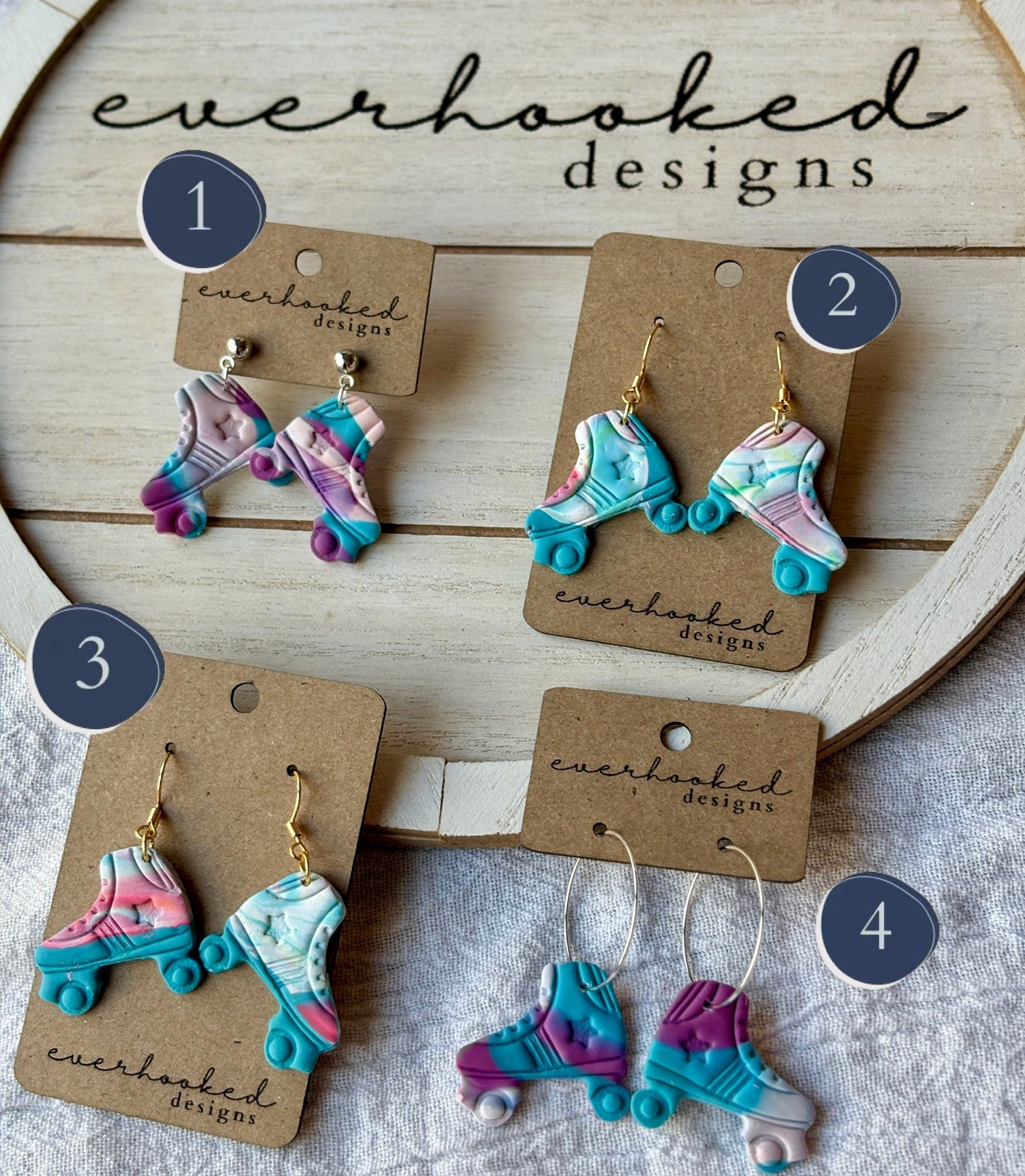 Pastel Roller Skate Earrings | Handmade