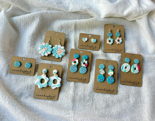 Pastel and bright colors spring earring collection