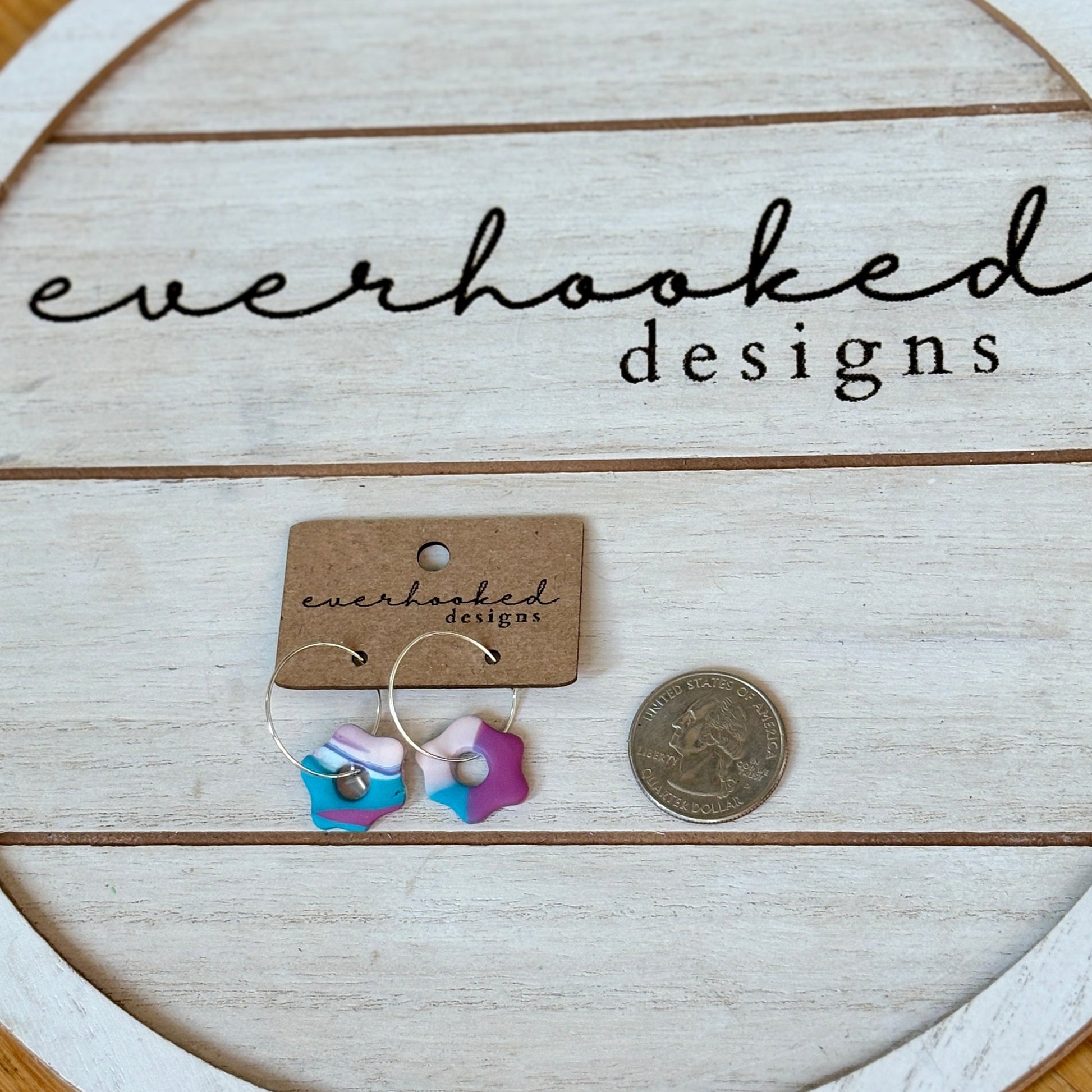 Small flower marble colorful dangly